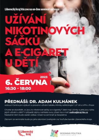 Seminář Užívání nikotinových sáčků a e-cigaret u dětí (elektronická verze plakátu)